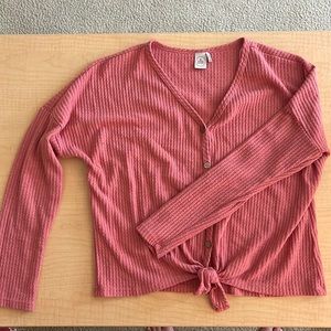 Pink flowy long sleeve shirt